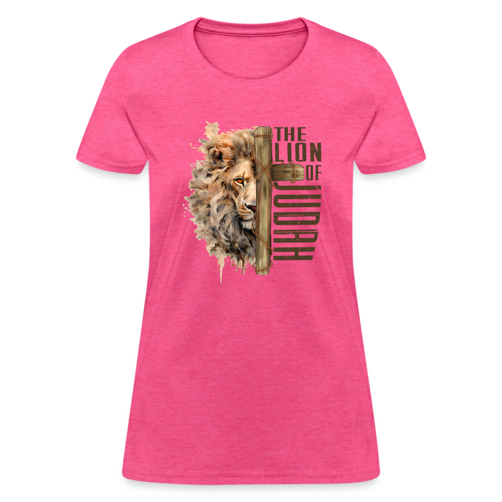 Jesus Lion of Judah Women's T-Shirt - heather pink