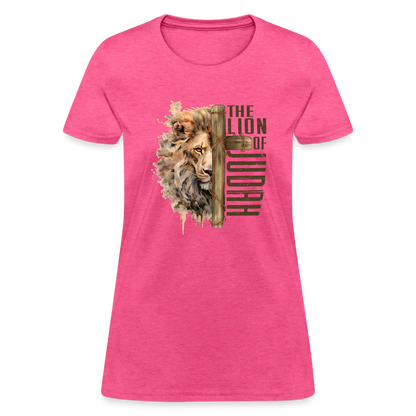 Jesus Lion of Judah Women's T-Shirt - heather pink