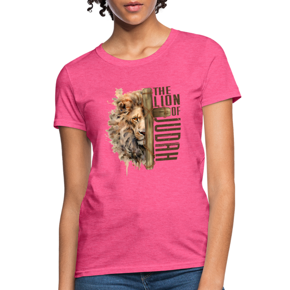 Jesus Lion of Judah Women's T-Shirt - heather pink