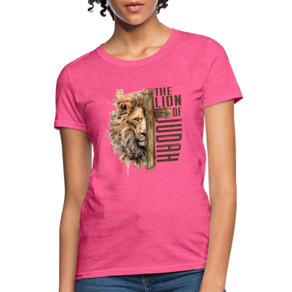 Jesus Lion of Judah Women's T-Shirt - heather pink