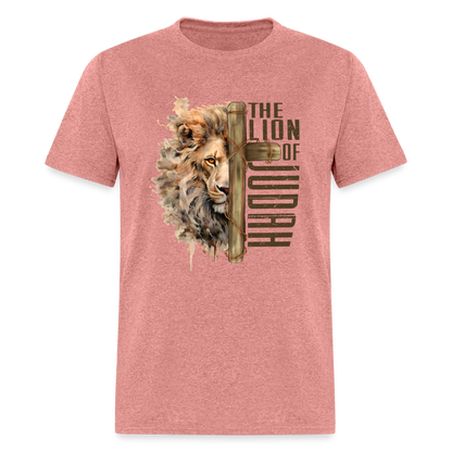 Jesus Lion of Judah T-Shirt - heather mauve