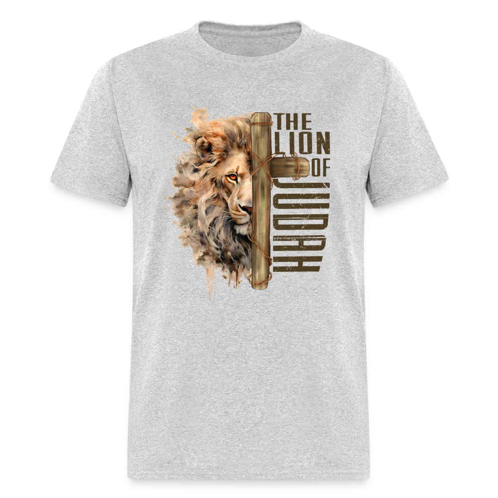 Jesus Lion of Judah T-Shirt - heather gray