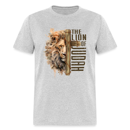 Jesus Lion of Judah T-Shirt - heather gray