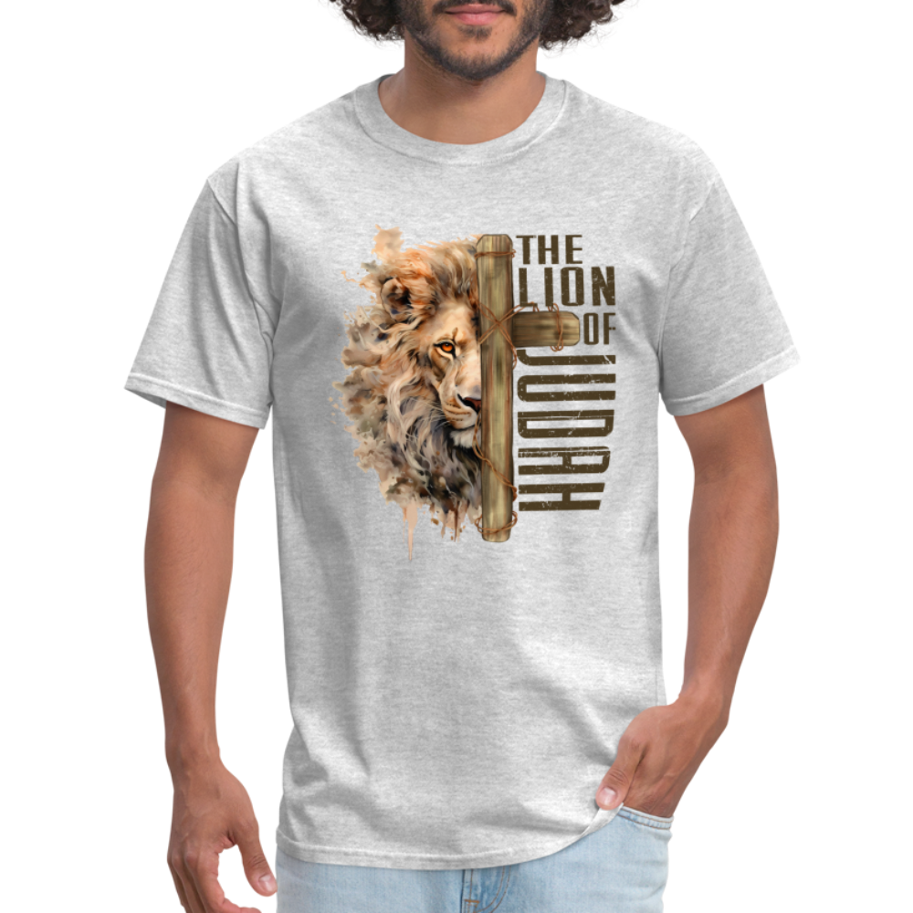 Jesus Lion of Judah T-Shirt - heather gray