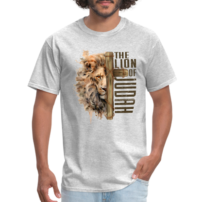 Jesus Lion of Judah T-Shirt - heather gray