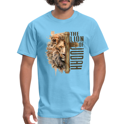 Jesus Lion of Judah T-Shirt - aquatic blue