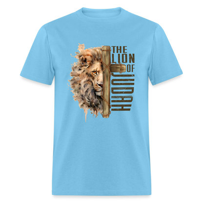 Jesus Lion of Judah T-Shirt - aquatic blue