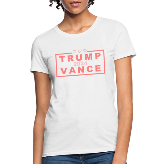 Trump Vance 2024 Women's T-Shirt (Pink Letters) - white