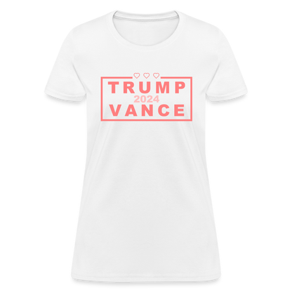 Trump Vance 2024 Women's T-Shirt (Pink Letters) - white