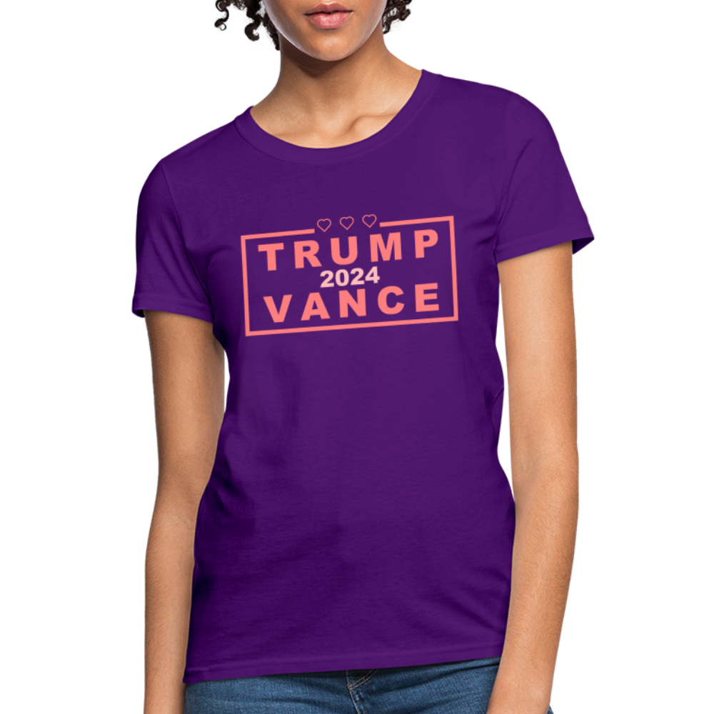 Trump Vance 2024 Women's T-Shirt (Pink Letters) - purple