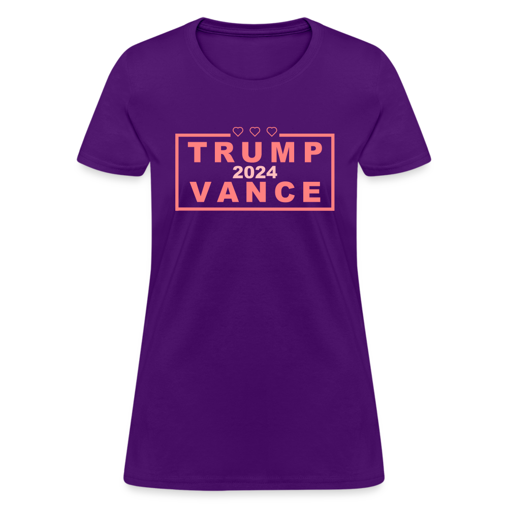 Trump Vance 2024 Women's T-Shirt (Pink Letters) - purple