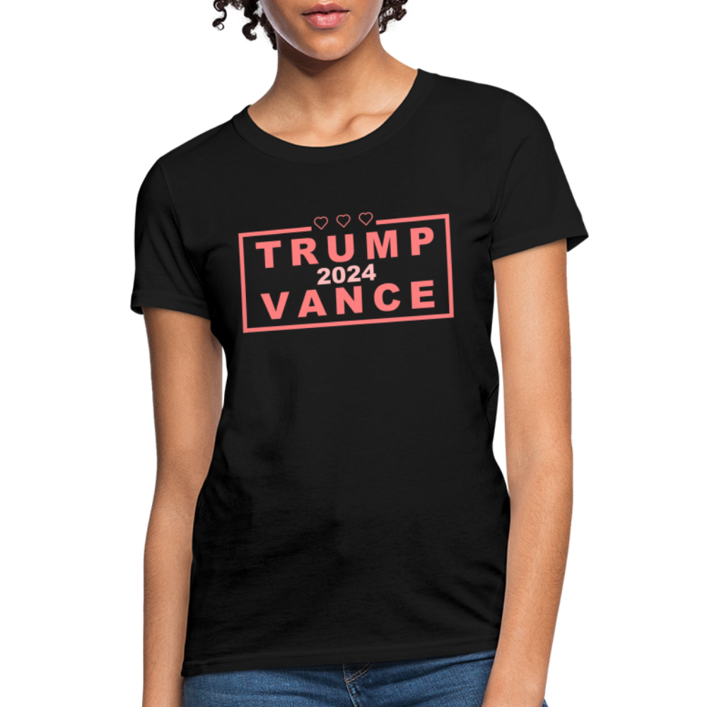 Trump Vance 2024 Women's T-Shirt (Pink Letters) - black