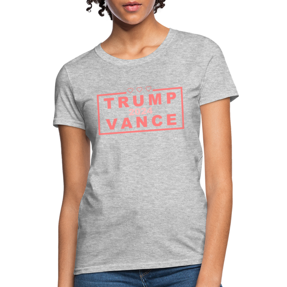 Trump Vance 2024 Women's T-Shirt (Pink Letters) - heather gray