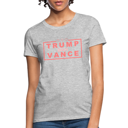 Trump Vance 2024 Women's T-Shirt (Pink Letters) - heather gray