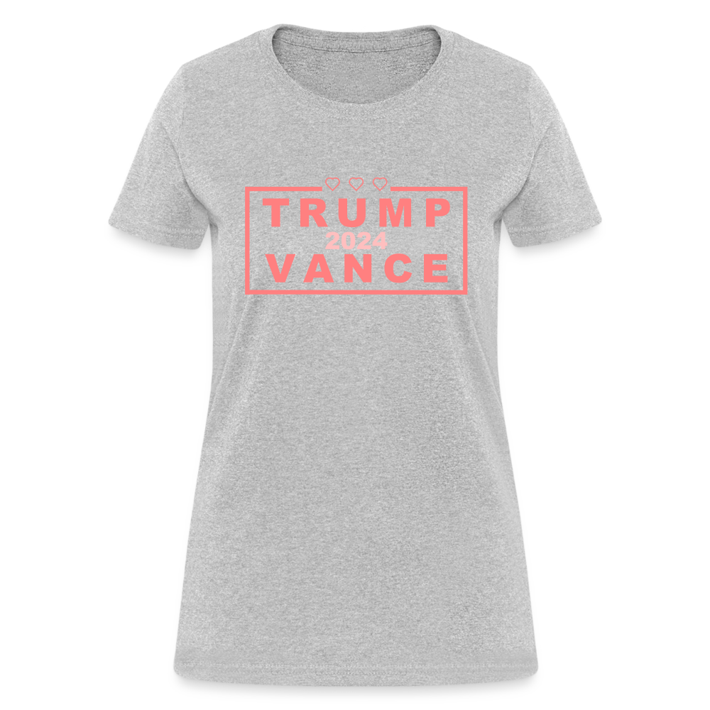 Trump Vance 2024 Women's T-Shirt (Pink Letters) - heather gray