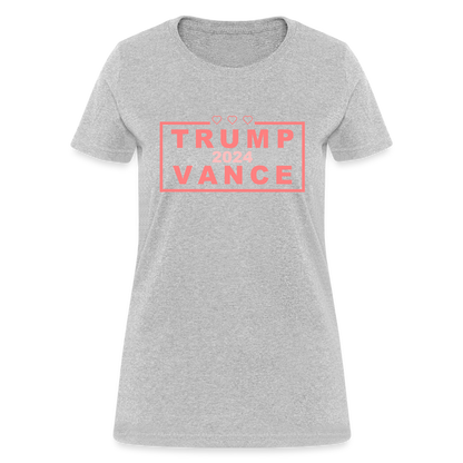 Trump Vance 2024 Women's T-Shirt (Pink Letters) - heather gray