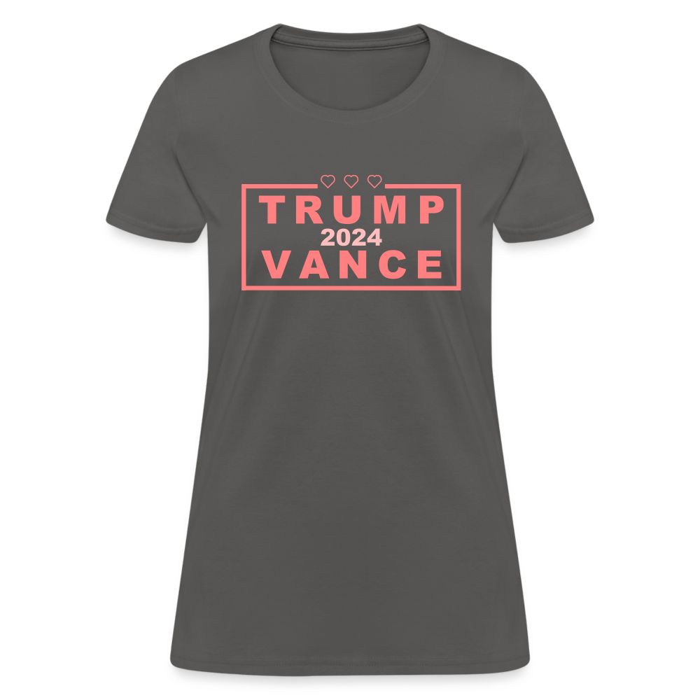 Trump Vance 2024 Women's T-Shirt (Pink Letters) - charcoal