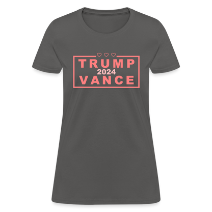 Trump Vance 2024 Women's T-Shirt (Pink Letters) - charcoal