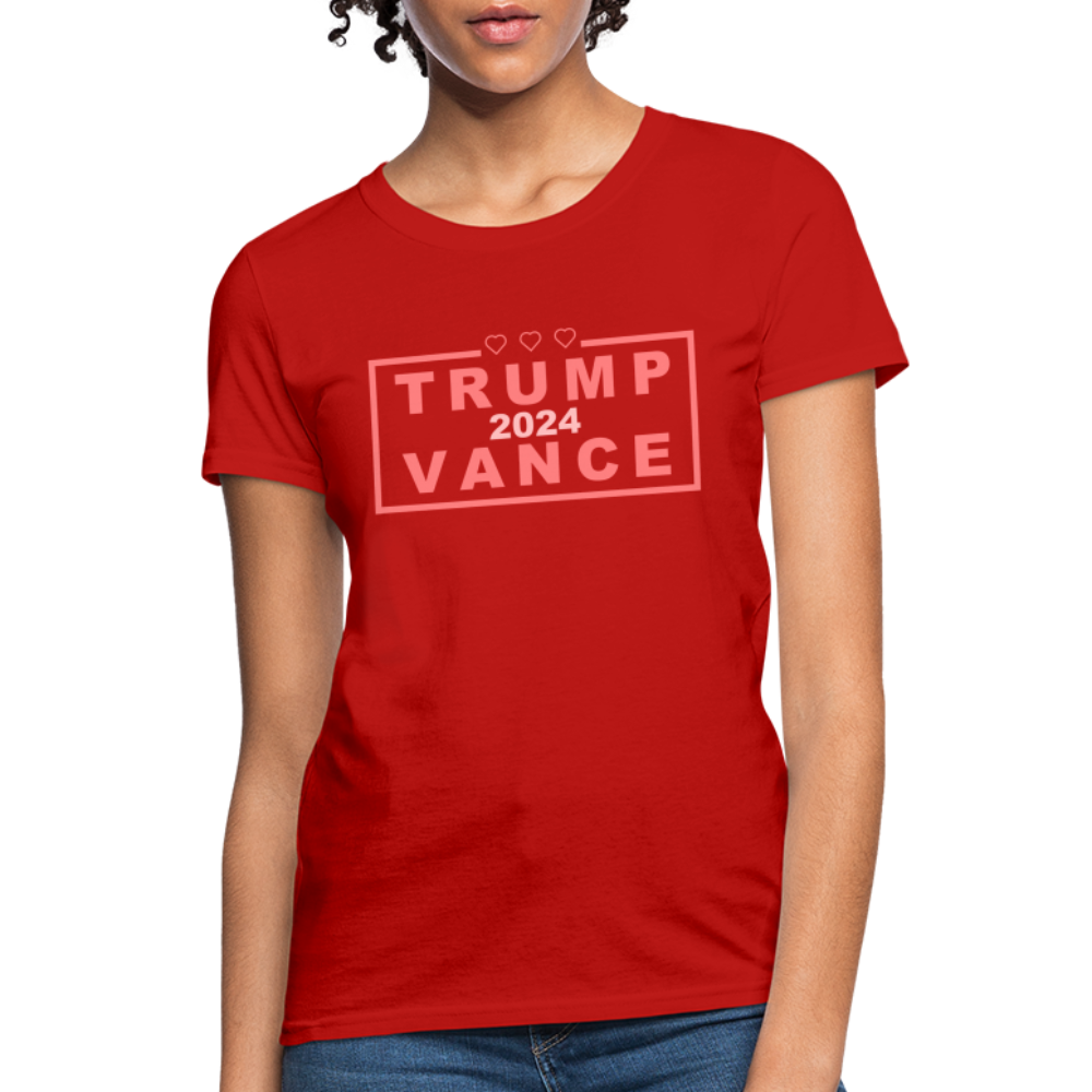 Trump Vance 2024 Women's T-Shirt (Pink Letters) - red