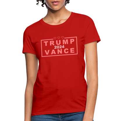 Trump Vance 2024 Women's T-Shirt (Pink Letters) - red