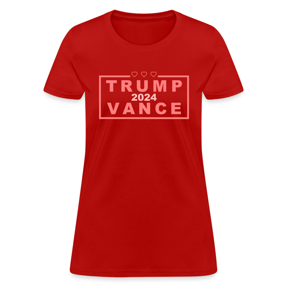 Trump Vance 2024 Women's T-Shirt (Pink Letters) - red