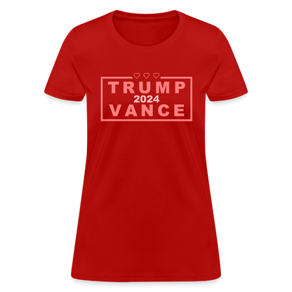 Trump Vance 2024 Women's T-Shirt (Pink Letters) - red