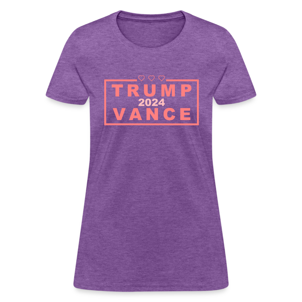 Trump Vance 2024 Women's T-Shirt (Pink Letters) - purple heather