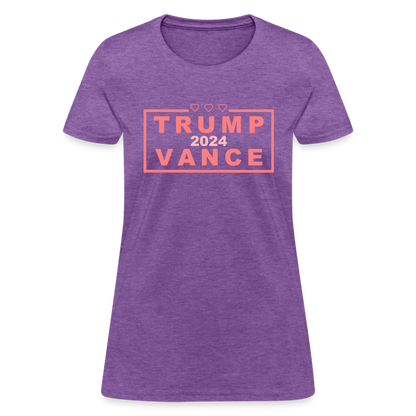 Trump Vance 2024 Women's T-Shirt (Pink Letters) - purple heather