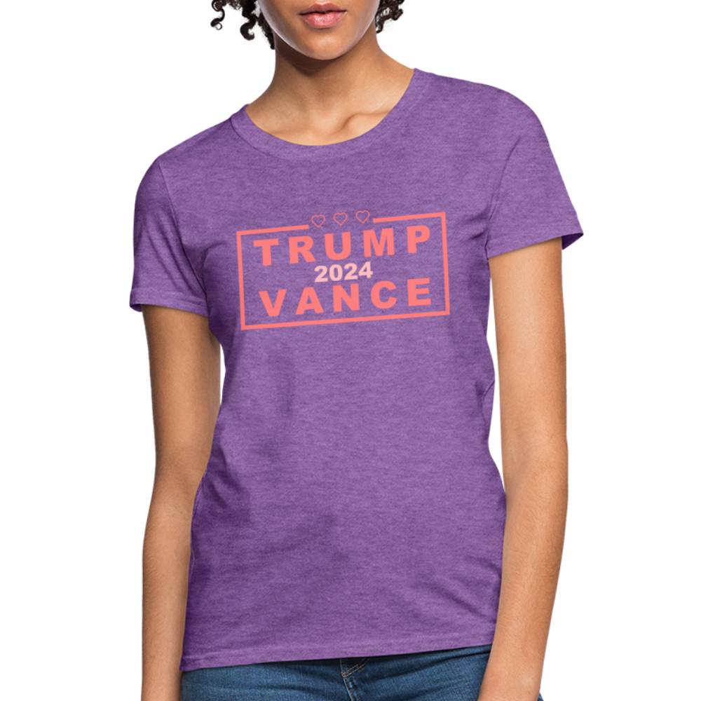 Trump Vance 2024 Women's T-Shirt (Pink Letters) - purple heather