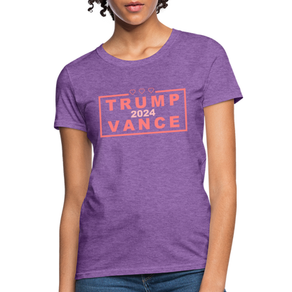 Trump Vance 2024 Women's T-Shirt (Pink Letters) - purple heather