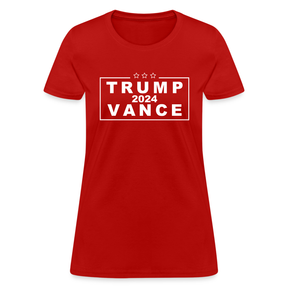 Trump Vance 2024 Women's T-Shirt (Red Tee - White Letters) - red