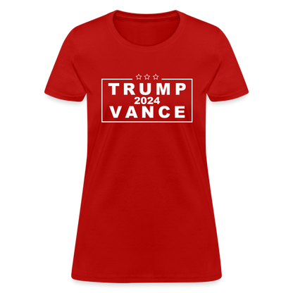 Trump Vance 2024 Women's T-Shirt (Red Tee - White Letters) - red