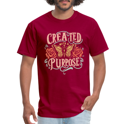 Created with a Purpose T-Shirt - dark red