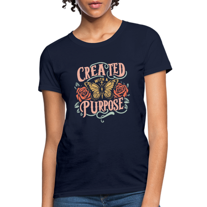 Created with a Purpose Women's T-Shirt - navy