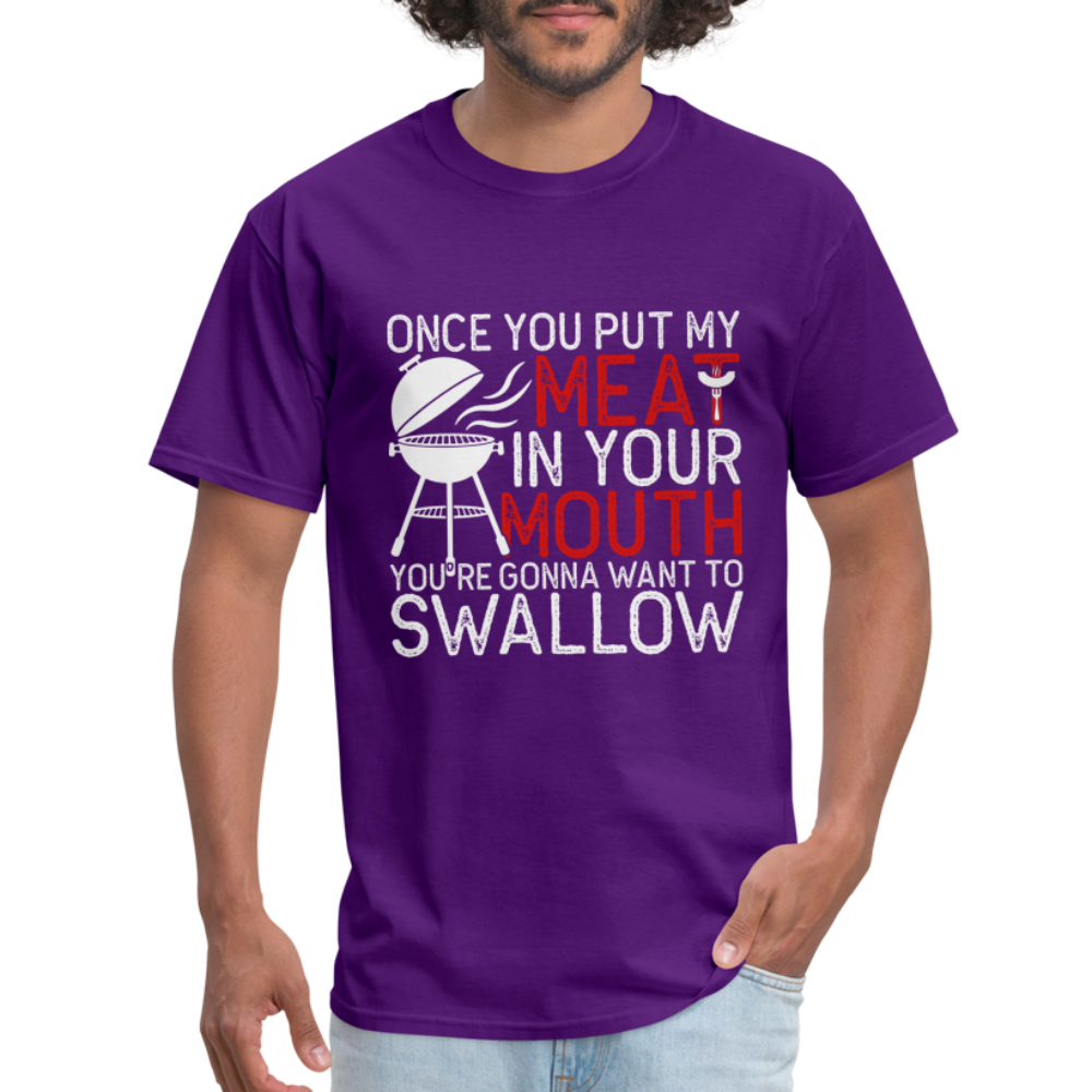 My Meat In Your Mouth (BBQ Humor) T-Shirt - purple