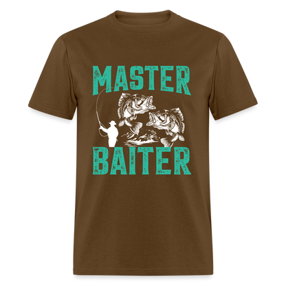 Master Baiter (Fishing Humor) T-Shirt - brown