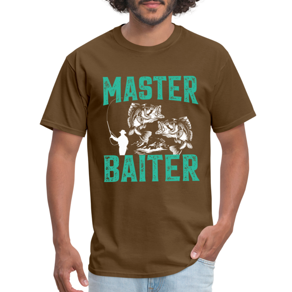 Master Baiter (Fishing Humor) T-Shirt - brown