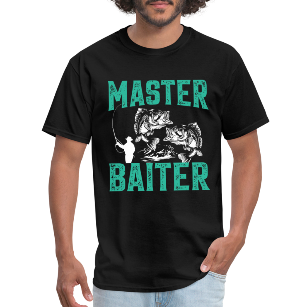 Master Baiter (Fishing Humor) T-Shirt - black