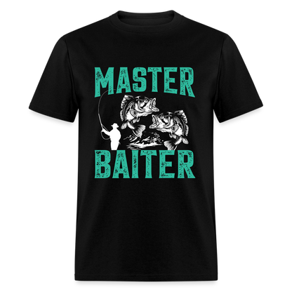 Master Baiter (Fishing Humor) T-Shirt - black