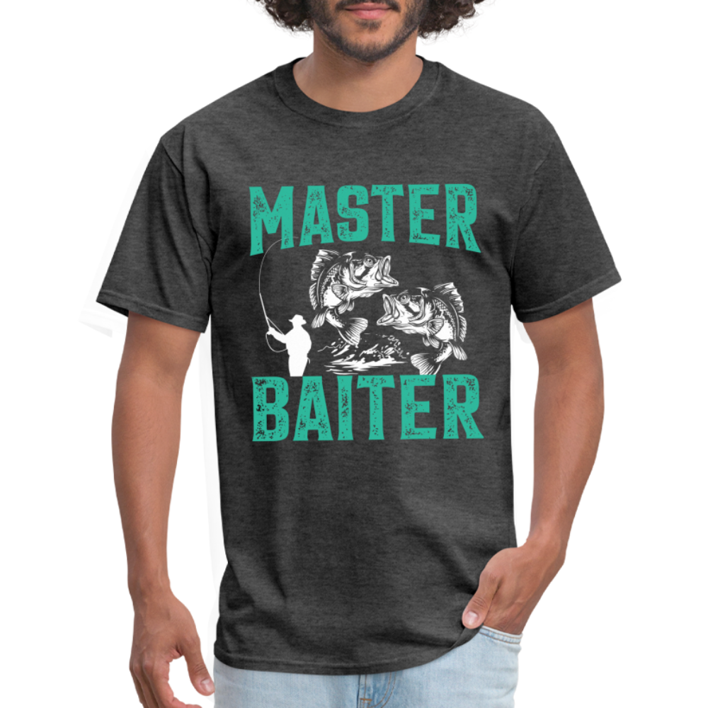 Master Baiter (Fishing Humor) T-Shirt - heather black