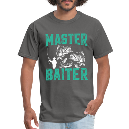 Master Baiter (Fishing Humor) T-Shirt - charcoal