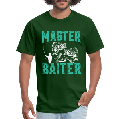 Master Baiter (Fishing Humor) T-Shirt - forest green