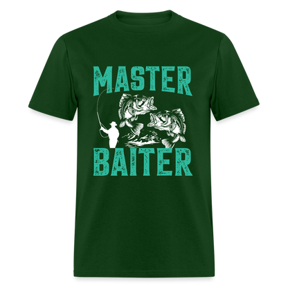 Master Baiter (Fishing Humor) T-Shirt - forest green