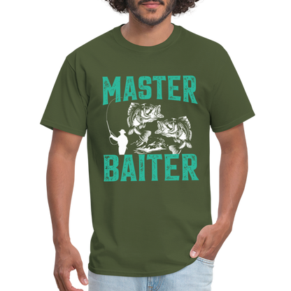 Master Baiter (Fishing Humor) T-Shirt - military green