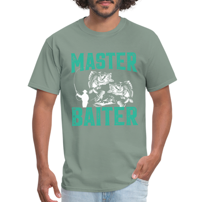 Master Baiter (Fishing Humor) T-Shirt - sage