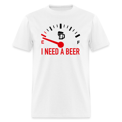 I Need a Beer T-Shirt (Funny Drinking Tee) - white