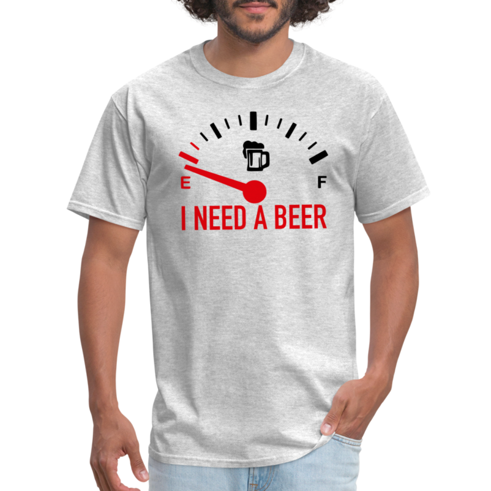 I Need a Beer T-Shirt (Funny Drinking Tee) - heather gray