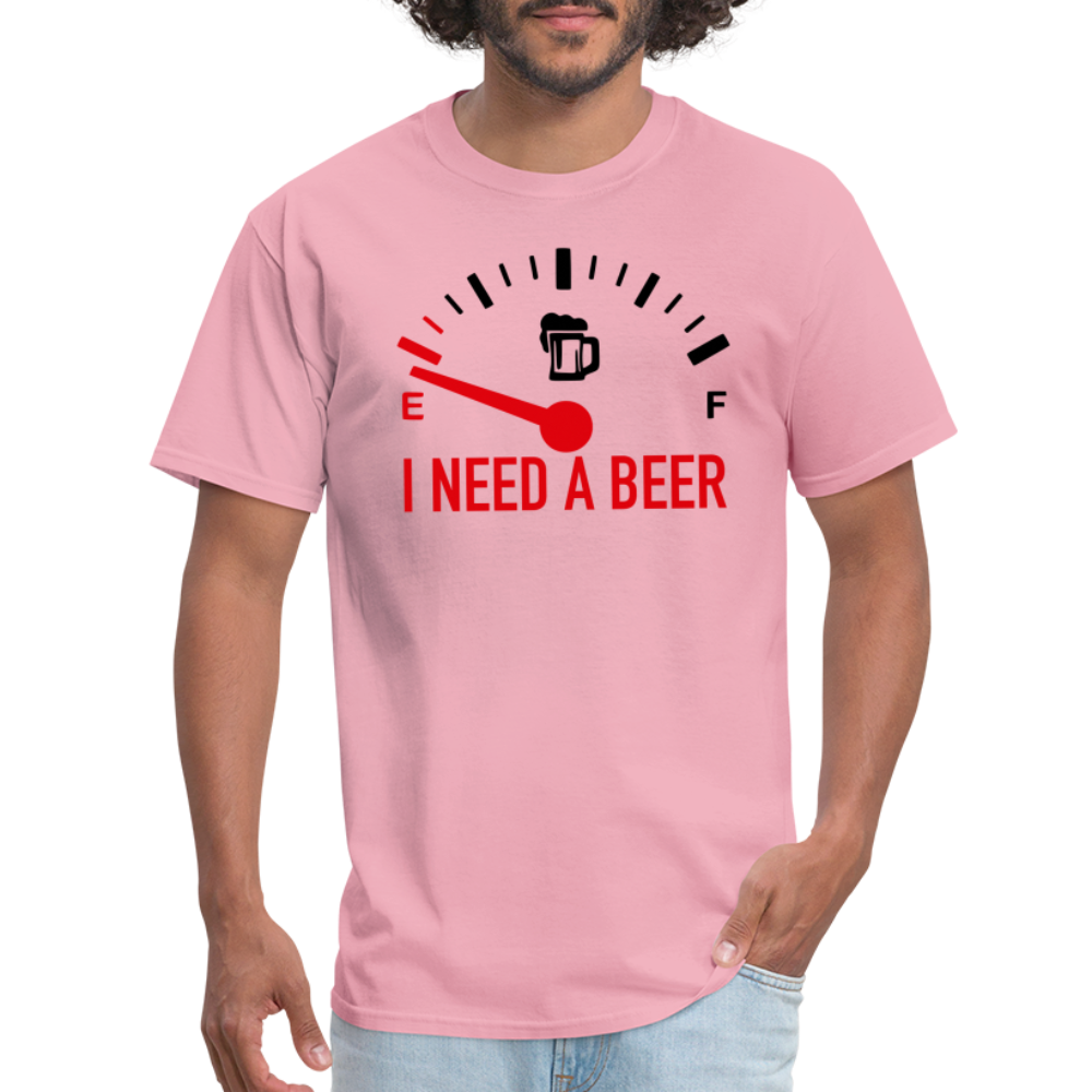 I Need a Beer T-Shirt (Funny Drinking Tee) - pink