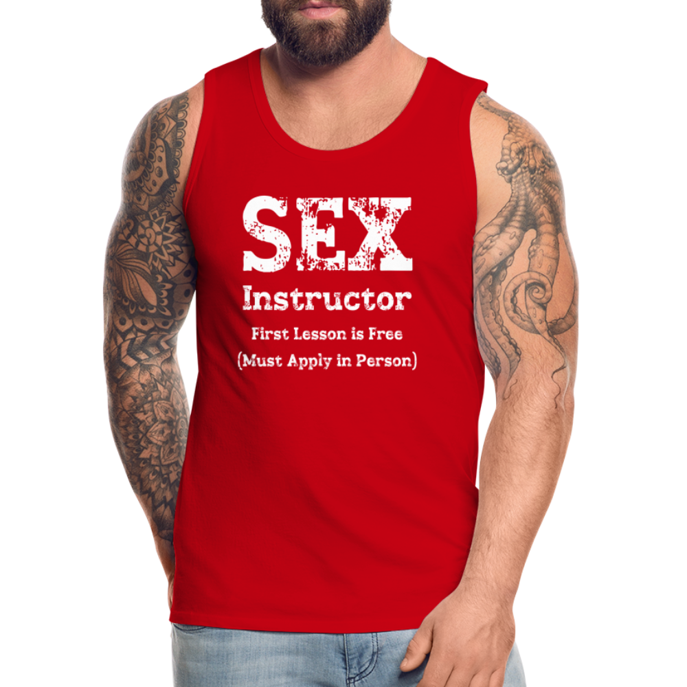 Sex Instructor Men’s Premium Tank Top - red
