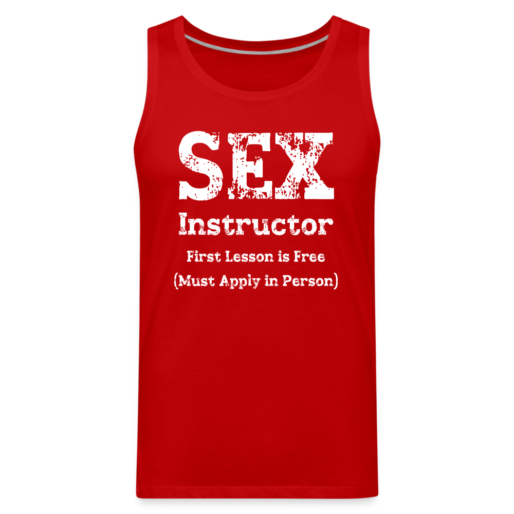 Sex Instructor Men’s Premium Tank Top - red